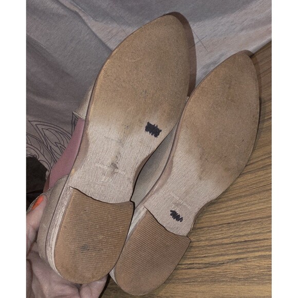 FREE PEOPLE ROYALE Sz 7.5 Brown Leather Bohemian Distressed Cut Out Ankle Boots - Picture 9 of 11